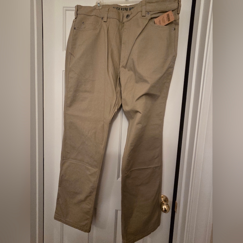 NWT Men's Duluth Trading Flex Firehose Desert Khaki Relaxed Fit Pants 40 X 34